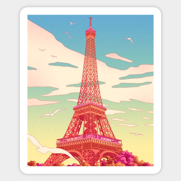 Eiffel Tower Sticker by Camila Illustration